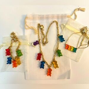 Betsy Johnson Colorful Gummy Bear Necklaces & Bracelet (Set of 3)